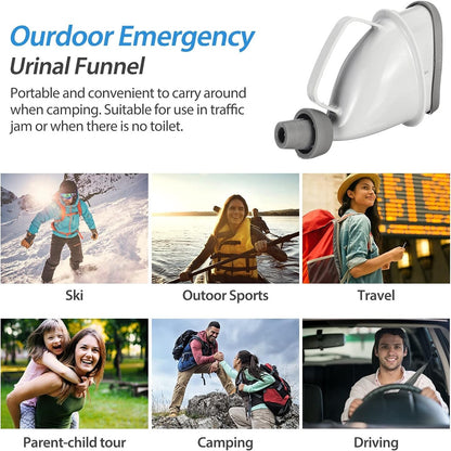 Alisanda Neutral Urinal Drainer & Travel Portable Emergency Toilet, Outdoor Camping Car Urinal Funnel